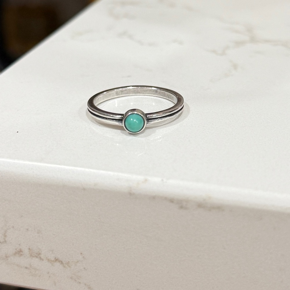 James Avery Retired Sterling Silver And Turquoise Ring Size 7.5
